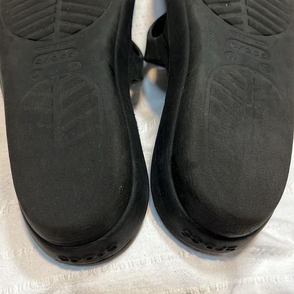 Crocs Strappy Wedge SANDALS Women’s 9 Black Slip-on Beach Shoes Patricia II - Picture 9 of 16